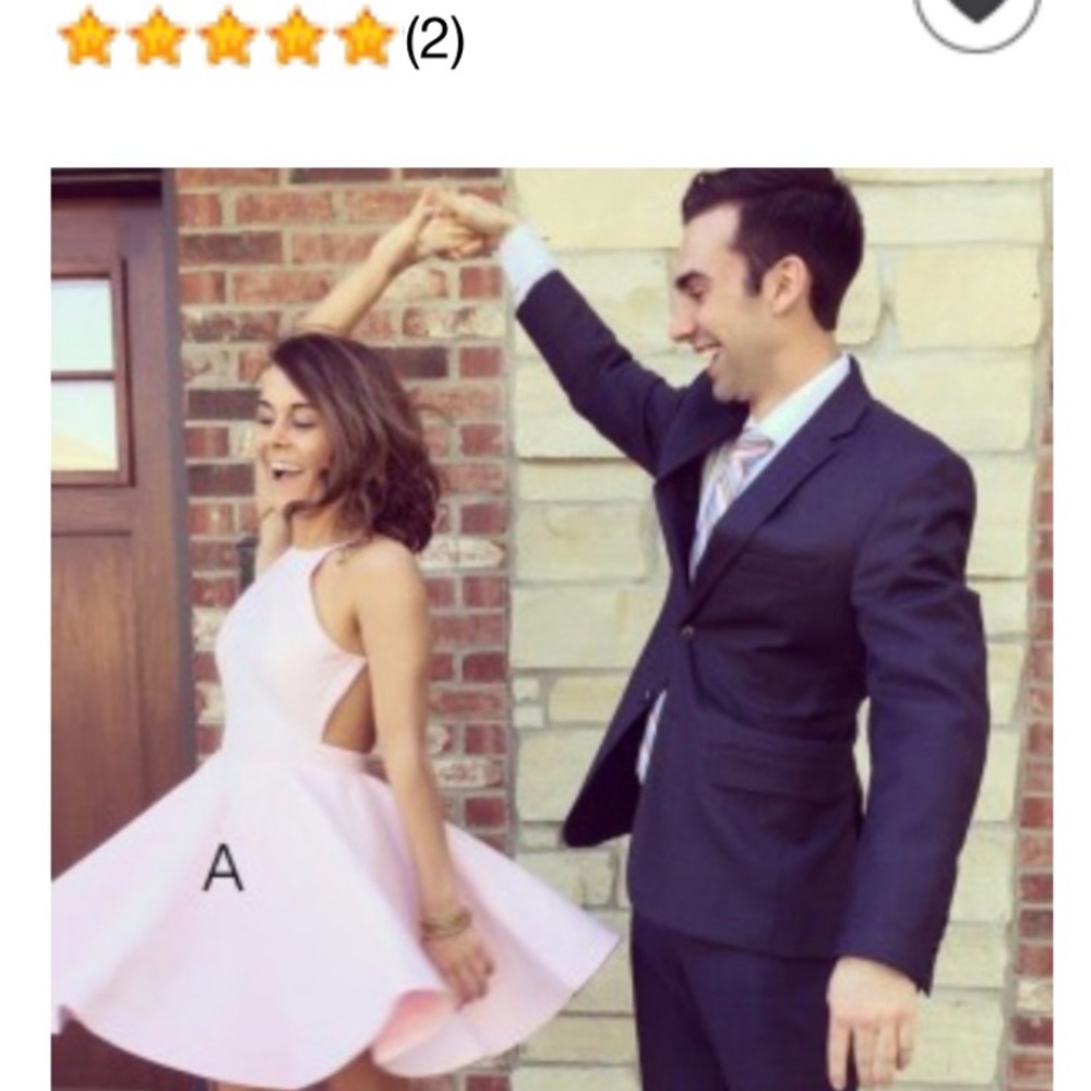 Pink open back homecoming dress